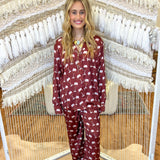 {MUMU} Classic PJ Set - Red Wine Silky