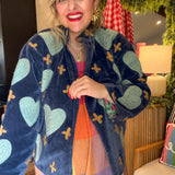 Chapman Embroidered Jackets - Dark Blue + Turquoise