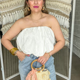 Brooke Bubble Tube Top - White