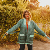 Vintage Teal Quilted Coat