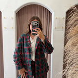 Holiday Plaid Blazer - Green