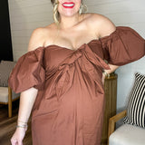 {Caroline Constas} Reyna Tie Front Column Dress