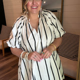 Bayside Stripe Mini Dress - Black