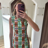 The Corner Booth Plaid + Pearls Mini Dress