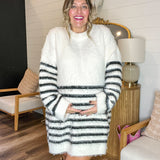 Vinyl Vibes Striped Sweater Mini Dress