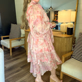 Orchid Bloom Midi Dress - Pink