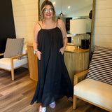 Soft Lines Maxi Dress - Black