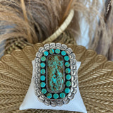 Large Rectangle Turquoise Adjustable Ring