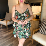 Suarez Ruffle Dress - Jungle Mirage