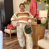 Retro Sherbet Striped Knit Sweater