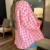 Paradise Plaid Checkered Top - Pink