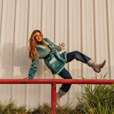 Vintage Teal Quilted Coat