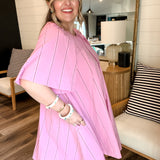 Strawberry Stripes Dress - Pink