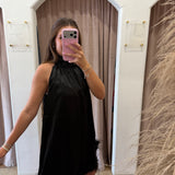 Midnight Feathers Mini Dress