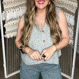 Galvez Grey Sweater Vest Top