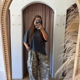 Stone Camo Casual Cargo Pants