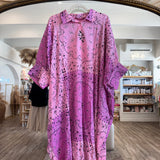 Pink Paradise Bandana Button Up Dress - One Size