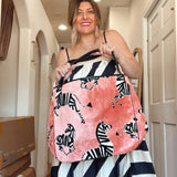 Pink Zebra Olivia Slouchy Tote Bag