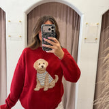 Doodle Red Sweater Pullover