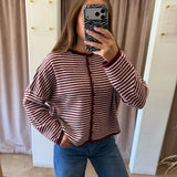 Piper Cardigan - Burgundy + Pink
