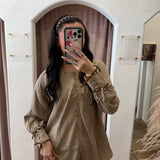 Garden Gate Gingham Brown Top