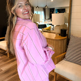 Strawberry Stripes Shirt - Pink