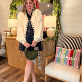 Leopard Laced Up Cardigan Sweater