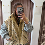 Modern Dot Sherpa Vest - Cream