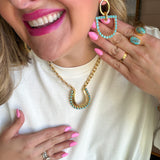 Turquoise Horseshoe Necklace