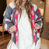 Chapman Embroidered Jacket - Pink + Blue