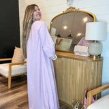 The Daily Button Up Striped Maxi Dress - Orchid