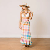 Rainbow Plaid Vienna Sarong Skirt