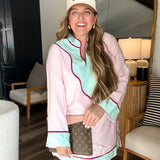 Western Barbie Color Block Dress - Pink