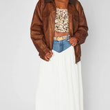 {MUMU} Joni Maxi Skirt - Denim with Cream Voile