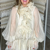 Juliet Long Sleeve Ruffle Blouse - Ivory