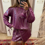 Party Purple Sequin Top
