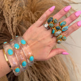 Resin Bangles - Clear Turquoise