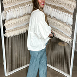 Dramatic Puff Sleeve White Tee
