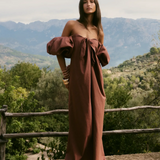 {Caroline Constas} Reyna Tie Front Column Dress