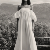 {Caroline Constas} Emilia Ruched Empire Maxi Dress - Ivory