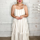 Classic Charm Midi Dress - Oatmeal