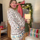 Wildflower Border Mini Shirt Dress