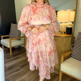 Orchid Bloom Midi Dress - Pink
