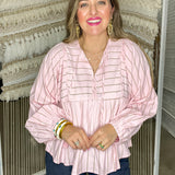 Summer Fun Striped Blouse - Pink