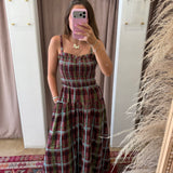 Apple Orchard Plaid Maxi Dress