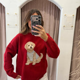 Doodle Red Sweater Pullover