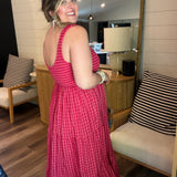 Cherry Gingham Maxi Dress