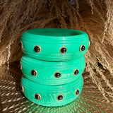 Rosa Jade And Black Onyx Resin Bangle