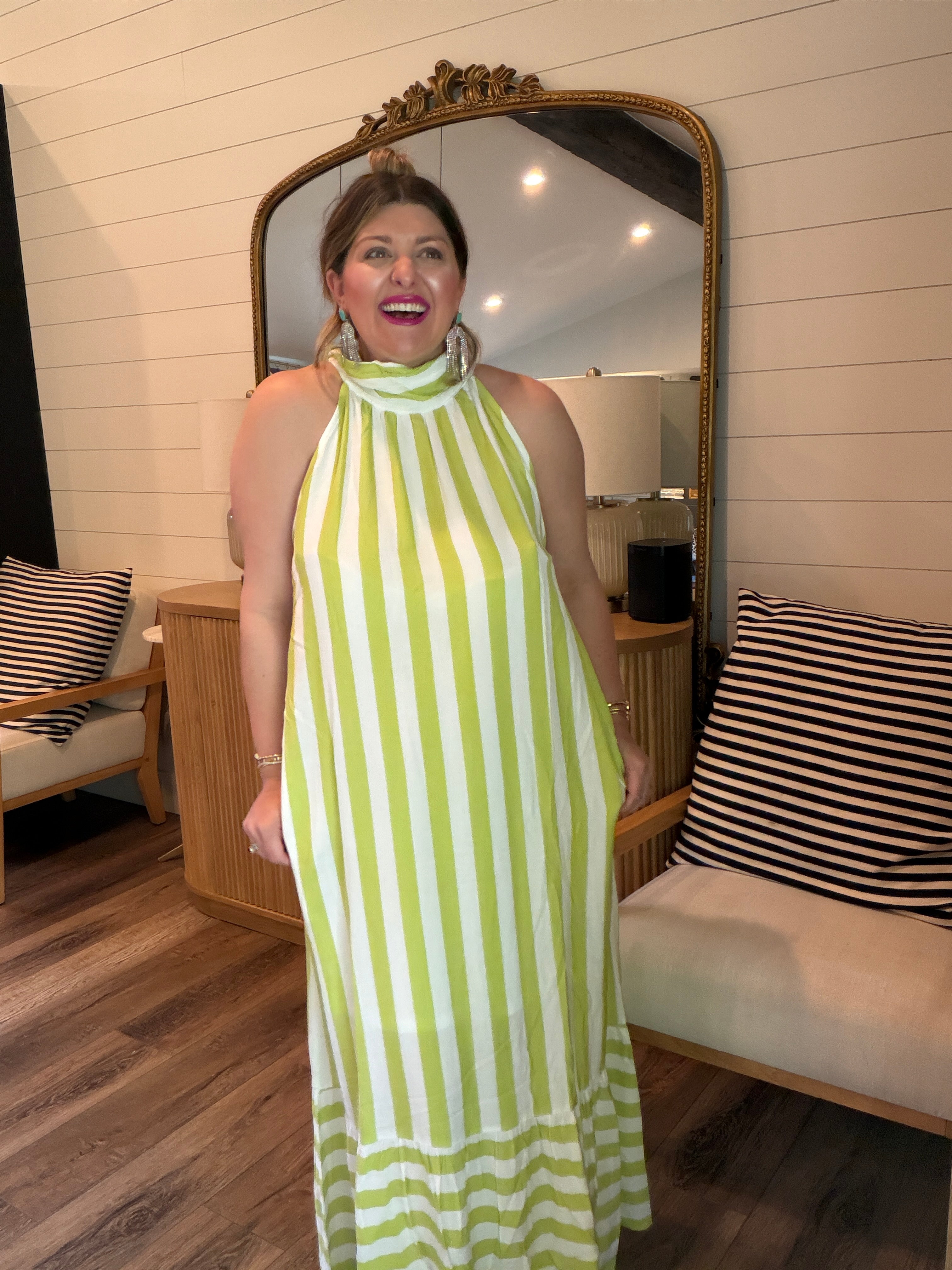 Limoncello Striped Halter Maxi Dress Riche Hippie Limoncello Striped Halter Maxi Dress Riche Hippie