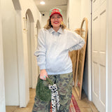 Oversized Polo Collared Pullover - Heather Gray